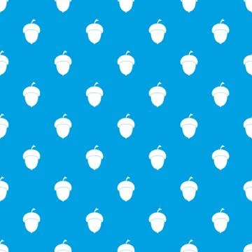 Acorn pattern seamless blue 스톡 일러스트