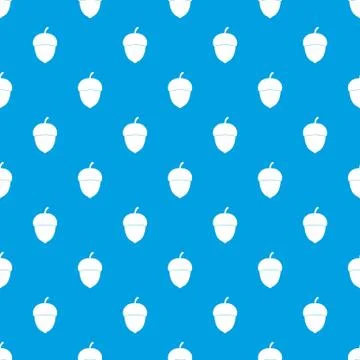 Acorn pattern seamless blue Illustrazione stock