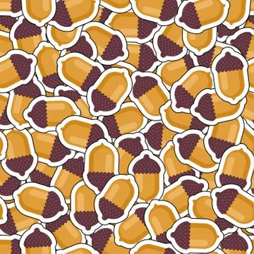 Acorn pattern seamless. fruit of oak background. Baby fabric ornament Stock Illustration