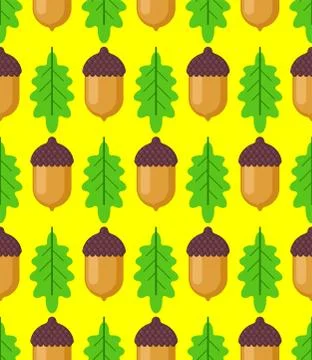 Acorn pattern seamless. fruit of oak background. Baby fabric ornament イラスト素材