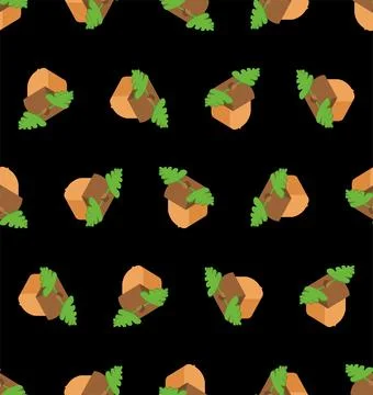 Acorn pattern seamless. Fruit of the oak tree background. Baby fabric texture Stock Illustration