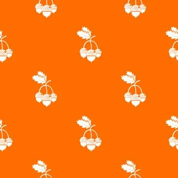 Acorn pattern vector orange Stock Illustration