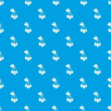 Acorn pattern vector seamless blue Stock Illustration
