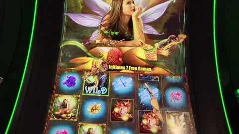 Acorn Pixie Slot Machine Casino Game 库存影片 243790024