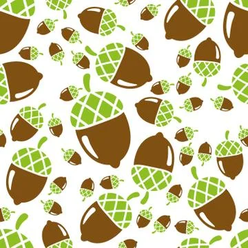 Acorn seamless pattern Stock Illustration