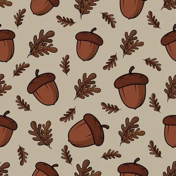Acorn seamless pattern Stock Illustration