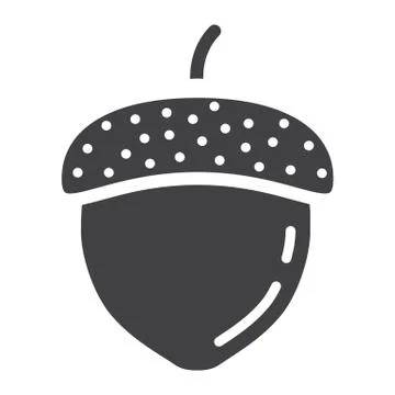 Acorn solid icon, nut and food, vector graphics 스톡 일러스트