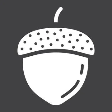 Acorn solid icon, nut and food, vector graphics Stock Illustration