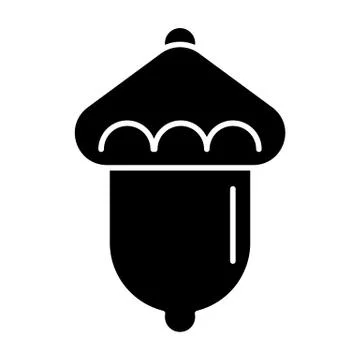 Acorn solid icon. Oak vector illustration isolated on white. Autumn glyph style Stock Illustration