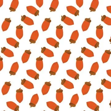 Acorn walnut forest tree brown pattern background Illustrazione stock