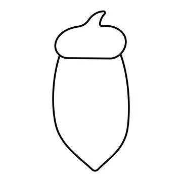 Acorn walnut forest tree pattern line icon Illustrazione stock