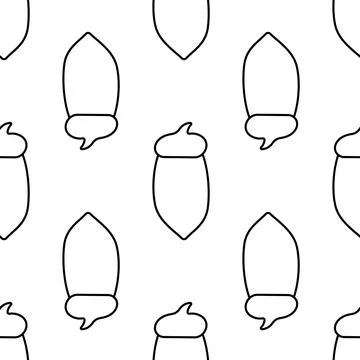 Acorn walnut forest tree pattern line icon Stock Illustration