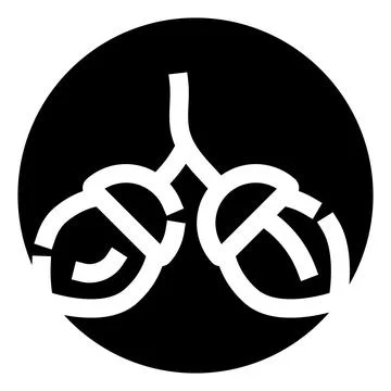 Acorns on branch black circle icon Stock Illustration