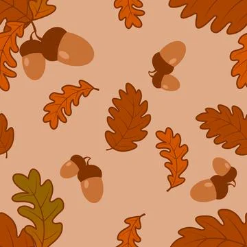 Acorns seamless pattern. Stock Illustration