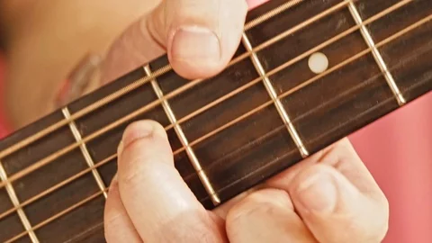 Acoustic Chords Close Up Stock Footage 87565587