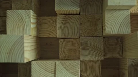 Acoustic diffuser made of wood close up Stock Footage 163993455