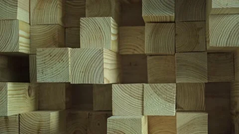 Acoustic diffuser made of wood close up Stock Footage 163993654