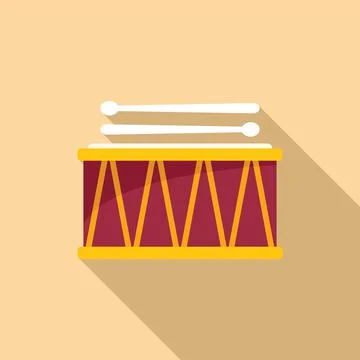 Acoustic drum icon flat vector. Music instrument イラスト素材
