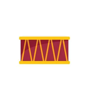 Acoustic drum icon flat vector. Music instrument 스톡 일러스트