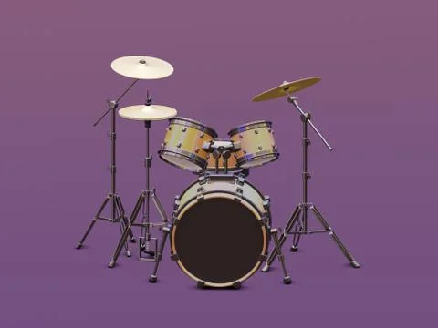 Acoustic drum set 스톡 일러스트