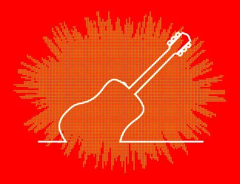 Acoustic Guitar Abstract Explosion Illustrazione stock