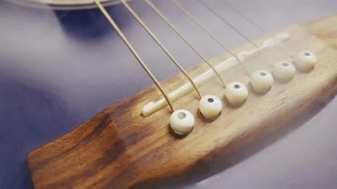 Acoustic Guitar Bridge And Strings Revealed Through Swirling Smoke Stock Footage 325806148