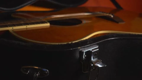 Acoustic guitar in a case Video stock 149902865