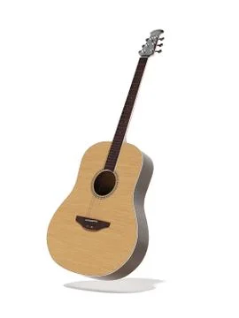 Acoustic guitar 库存插图