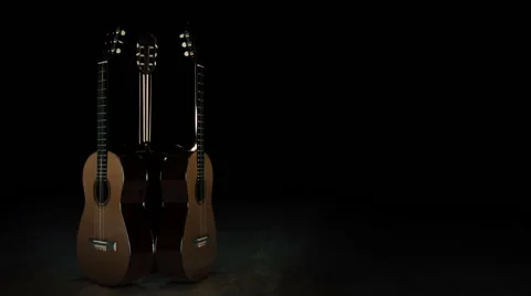 Acoustic guitar is isolated. Stock Footage