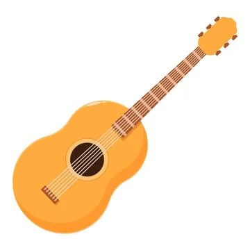 Acoustic guitar lying with strings and sound hole isolated on white backgroun 스톡 일러스트