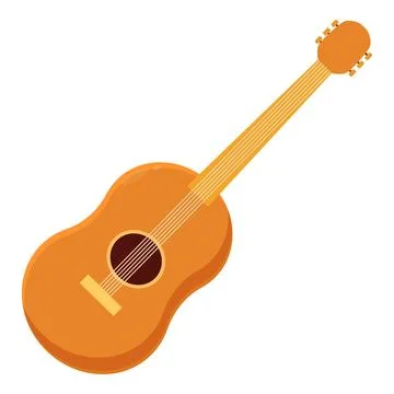 Acoustic guitar lying on white background playing music 스톡 일러스트
