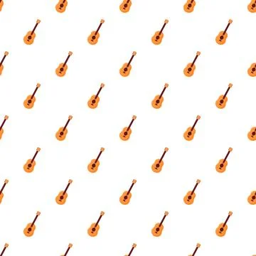 Acoustic guitar pattern repeating musical instrument background Stock Illustration