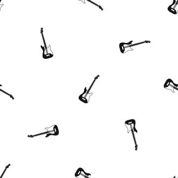Acoustic guitar pattern seamless black Stockillustratie