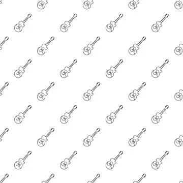 Acoustic guitar pattern vector seamless Stock Illustration