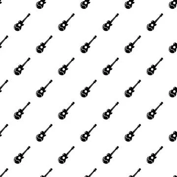 Acoustic guitar pattern vector seamless Stock Illustration