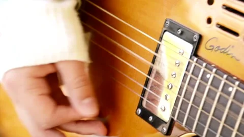 Acoustic Guitar Playing Close Up Big plan Stock Footage 144123792