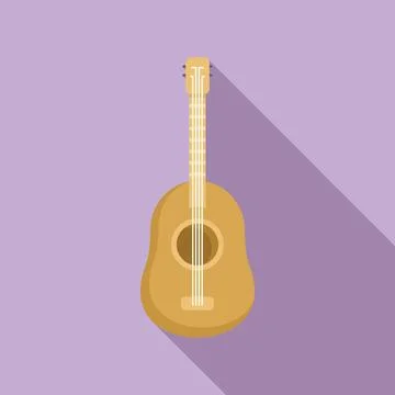 Acoustic guitar string instrument for playing music Stock Illustration