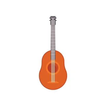 Acoustic guitar string instrument playing music icon illustration Stock Illustration