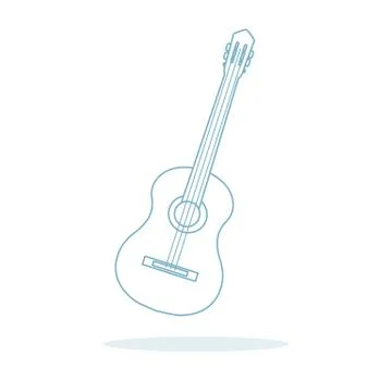 Acoustic guitar. String musical instruments. Stock Illustration