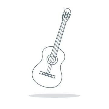 Acoustic guitar. String musical instruments. Stock Illustration