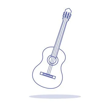 Acoustic guitar. String musical instruments. Stock Illustration