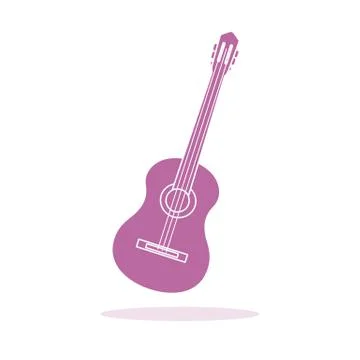 Acoustic guitar. String musical instruments. Stock Illustration
