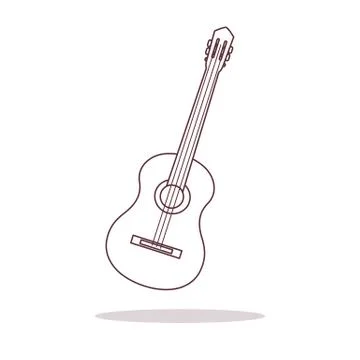 Acoustic guitar. String musical instruments. Stock Illustration