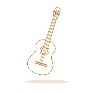 Acoustic guitar. String musical instruments. Stock Illustration