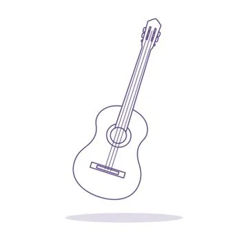 Acoustic guitar. String musical instruments. Stock Illustration