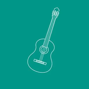 Acoustic guitar. String musical instruments. Illustrazione stock