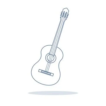 Acoustic guitar. String musical instruments. Stock Illustration