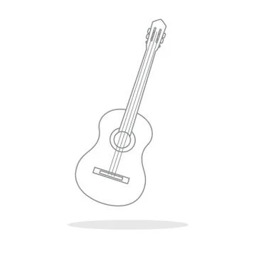 Acoustic guitar. String musical instruments. Stock Illustration