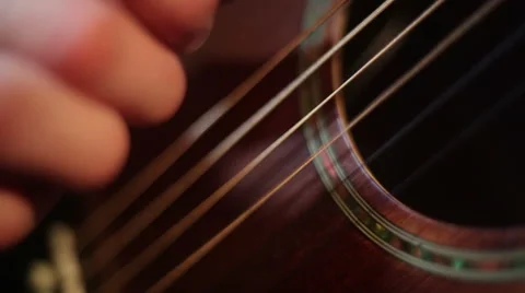 Acoustic guitar. Strings.  Stock Footage 61866328