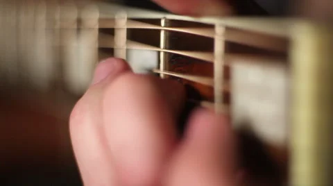 Acoustic guitar. Strings.  Stock Footage 61866337